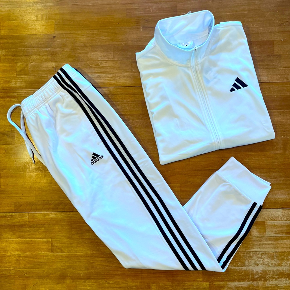 ADIDAS Essentials White 3-Stripes Track Suit